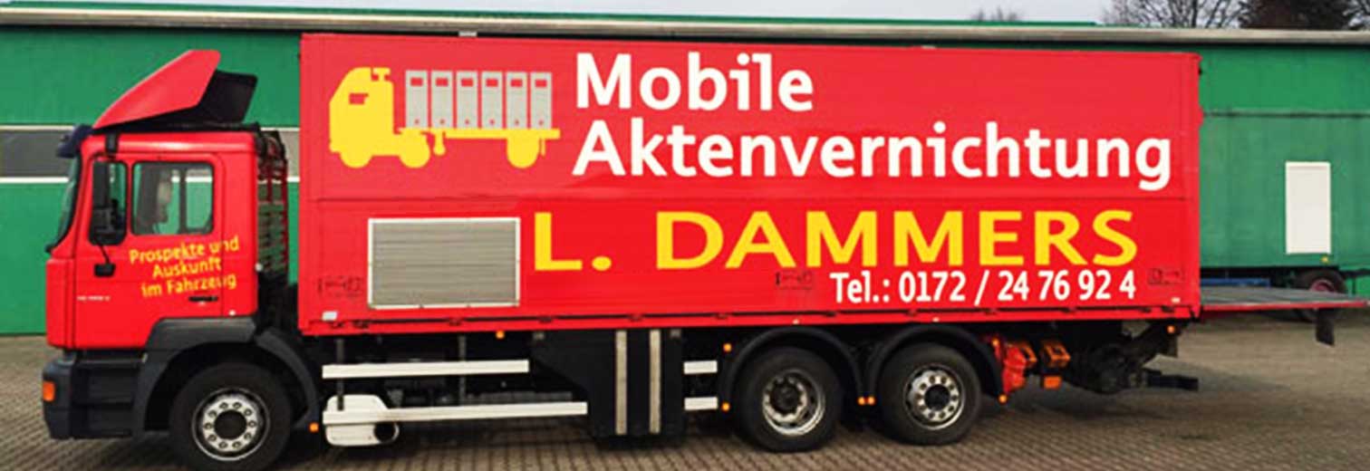 Lkw mit modernen Hochleistungsschredder - Leo Dammers Mobile Aktenvernichtung